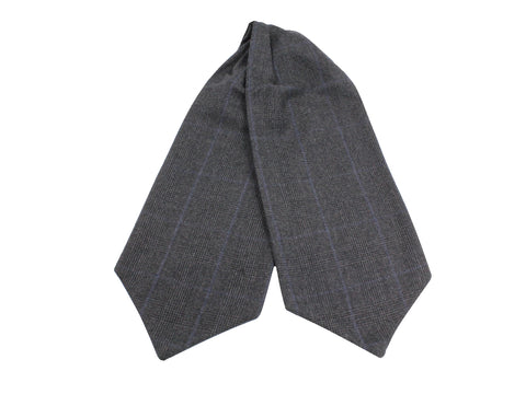 Grey Check Wool Ascot - Fine And Dandy