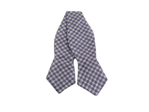 Periwinkle Houndstooth Wool Blend Bow Tie - Fine And Dandy