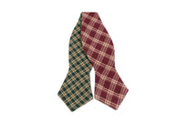 Hunter & Burgundy Check Reversible Bow Tie - Fine And Dandy