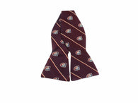 Burgundy Crest Silk Bow Tie - Fine And Dandy