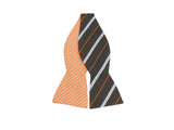 Orange & Brown Striped Reversible Bow Tie - Fine And Dandy