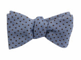 Light Blue Polka Dot Wool Bow Tie - Fine And Dandy