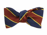 Copper & Navy Striped Silk Bow Tie - Fine And Dandy