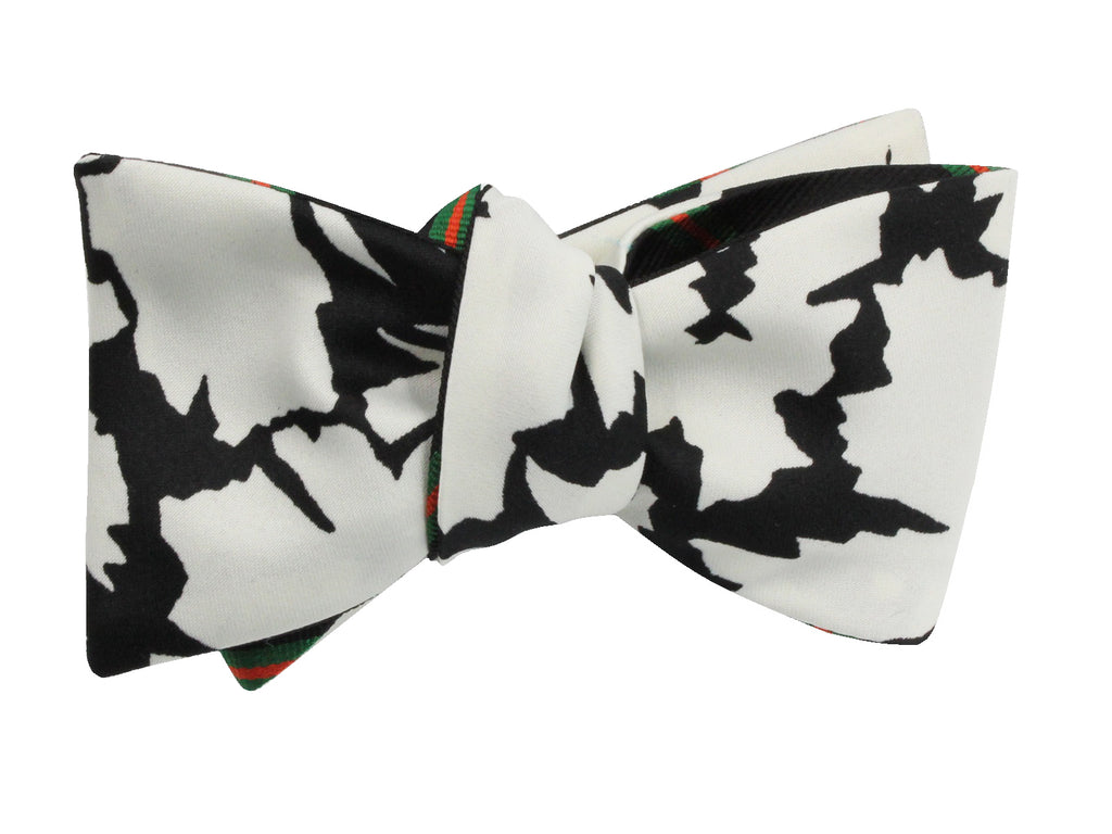 Fine Like This Rorshack Rorschach Inkblot Floral & Striped Reversible Bow Tie - Fine And Dandy
