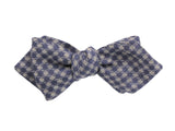 Periwinkle Houndstooth Wool Blend Bow Tie - Fine And Dandy