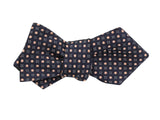 Navy & Peach Polka Dot Silk Bow Tie - Fine And Dandy