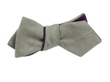 Moss Check & Purple Florette Reversible Bow Tie - Fine And Dandy
