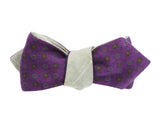 Moss Check & Purple Florette Reversible Bow Tie - Fine And Dandy