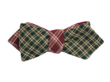Hunter & Burgundy Check Reversible Bow Tie - Fine And Dandy