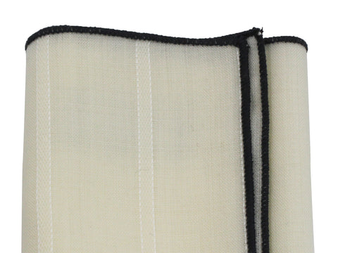 Cream Tonal Striped Wool Pocket Square - Fine And Dandy