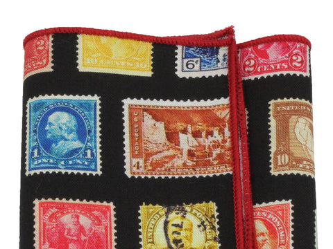 Postage Stamps Cotton Pocket Square - Fine And Dandy