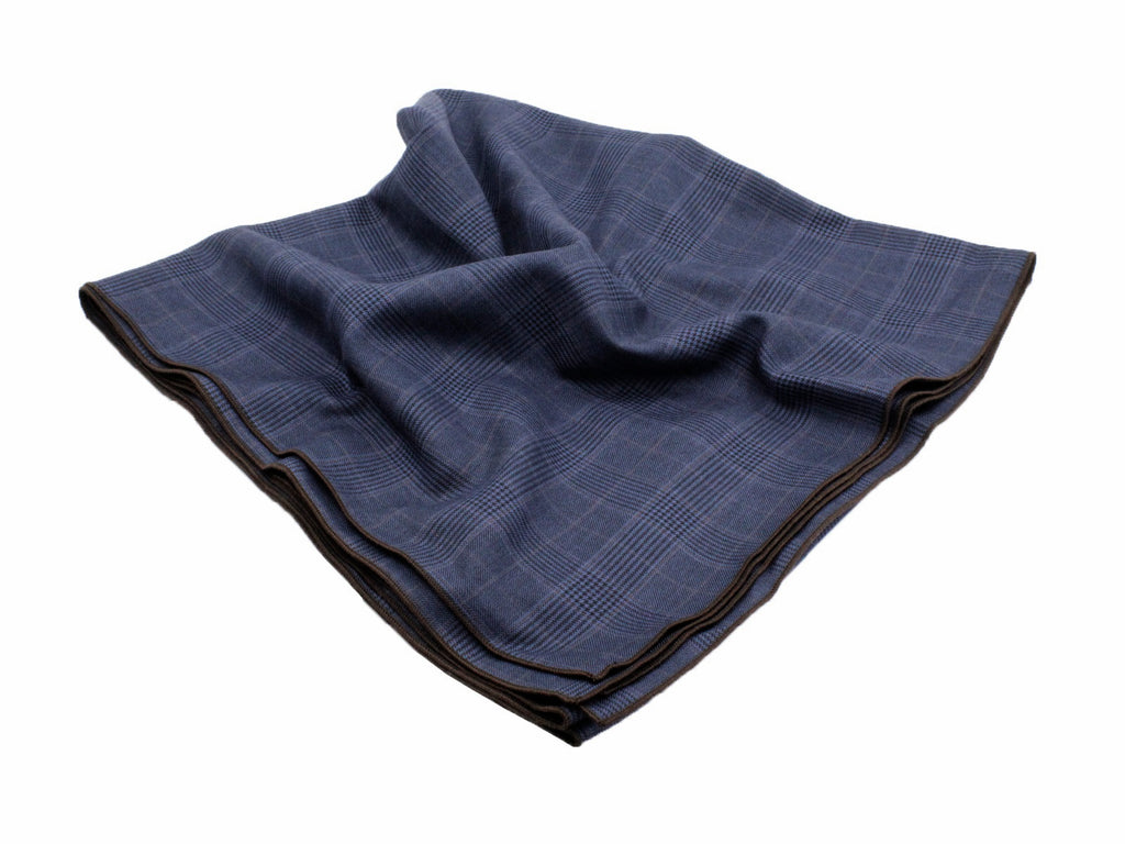 Blue Check Wool Blanket Scarf Fine And Dandy