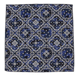 Blue Camo Bandana Print Cotton Pocket Square - Fine And Dandy