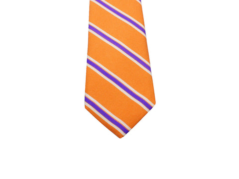Orange Striped Silk Tie - Fine And Dandy