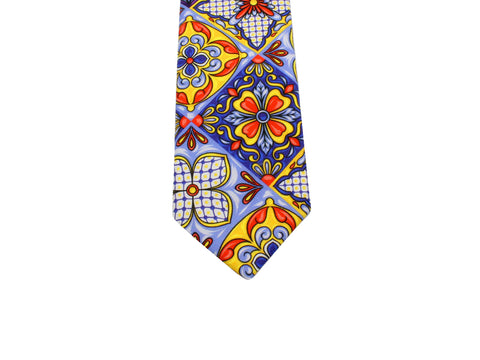 Mexican Tiles Cotton Tie - Fine And Dandy