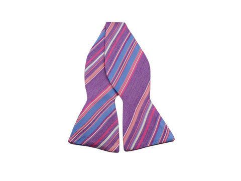 Vibrant Striped Silk Blend Bow Tie - Fine And Dandy