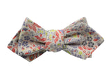 Multi Color Tattersall & Floral Reversible Bow Tie - Fine And Dandy