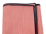 Red Striped Oxford Pocket Square - Fine And Dandy