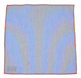 Blue Striped Cotton Pocket Square - Fine And Dandy