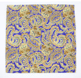 Blue & Gold Paisley Cotton Pocket Square - Fine And Dandy