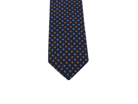 Blue & Brown Florette Silk Tie - Fine And Dandy