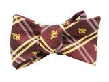 Burgundy Griffin Silk Bow Tie - Fine and Dandy