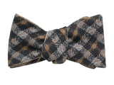 Tan Check Reversible Bow Tie - Fine and Dandy