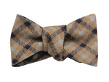 Tan Check Reversible Bow Tie - Fine and Dandy