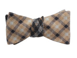 Tan Check Reversible Bow Tie - Fine and Dandy