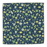 Teal Floral Cotton Pocket Square - Fine And Dandy