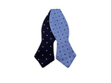 Blue Polka Dot Reversible Bow Tie - Fine And Dandy