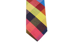 Bright Check Raw Silk Tie - Fine And Dandy