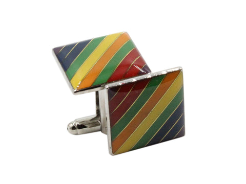 Rainbow Striped Cufflinks - Fine And Dandy