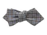 Grey Gun Check Wool Bow Tie - Fine And Dandy