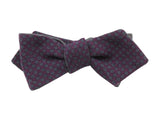Purple Florette & Check Reversible Bow Tie - Fine And Dandy