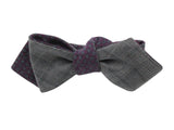Purple Florette & Check Reversible Bow Tie - Fine And Dandy
