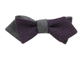 Purple Florette & Check Reversible Bow Tie - Fine And Dandy