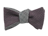 Brown Florette & Check Reversible Bow Tie - Fine And Dandy