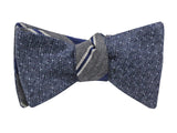 Blue Striped & Dots Reversible Bow Tie - Fine And Dandy