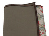 Floral & Brown Panelled Pocket Square - Fine And Dandy