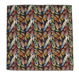 Black Feathers Cotton Pocket Square - Fine And Dandy