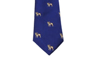 Blue Bull Dog Silk Tie