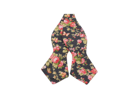 Blush Floral Cotton Bow Tie