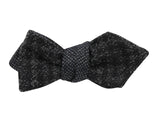 Charcoal Pebble & Check Reversible Bow Tie