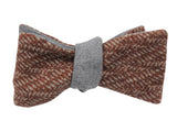Rust and grey patterned bow tie 