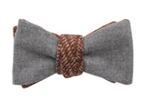 Gray and rust bow tie