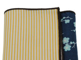 Lemon Striped & Floral Panelled Pocket Square - Fine And Dandy