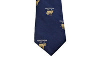 Navy "Contented As A Cow" Silk Tie - Fine And Dandy