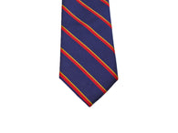 Navy, Orange, & Gold Striped Silk Tie - Fine And Dandy