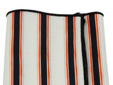 Orange & Black Striped Cotton Pocket Square - Fine And Dandy